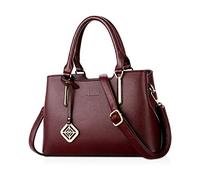 NICOLE & DORIS Fashion Handbags for Ladies Top Handle Bag Multiple Pockets Women Shoulder Bags Crossbody Bag Shopper Tote Bag Red Wine