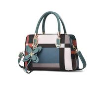 NICOLE & DORIS Fashion Handbags for Women Plaid Shoulder Bags Small Handbag Crossbody Bag PU Leather Messenger Bag Satchel Bag with Pendant Green