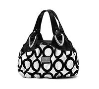 NICOLE & DORIS Fashion Ladies Handbags Elegant Handbags for Women PU Leather Large Capacity Top-handle Bags Floral Bags for Women Circle Pattern