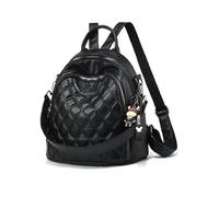 NICOLE & DORIS Fashion Leather PU Rucksack Lightweight Backpack for Women Shoulder Bag Multipocket Daypack with Detachable Straps Black B