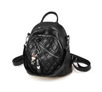 NICOLE & DORIS Fashion Leather PU Rucksack Lightweight Backpack for Women Shoulder Bag Multipocket Daypack with Detachable Straps Black C