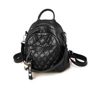 NICOLE & DORIS Fashion Leather PU Rucksack Lightweight Backpack for Women Shoulder Bag Multipocket Daypack with Detachable Straps Black D