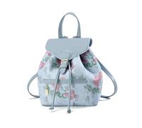 NICOLE & DORIS Fashion Mini Backpacks Women Backpack Flowers Small Cute Backpacks Anti Theft Rucksack Girls Daypack PU Leather Handbag Backpack with Flap Blue