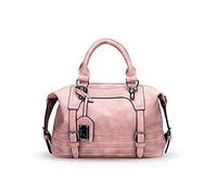 NICOLE&DORIS Fashion Oil Wax Women Handbags Shoulder Bag Diagonal Bag Crossbody Bag Messenger Bags Girl Handbags Boston Bags Pink