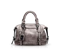 NICOLE&DORIS Fashion Oil Wax Women Handbags Shoulder Bag Diagonal Bag Crossbody Bag Messenger Bags Girl Handbags Boston Bags Gray