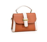 NICOLE & DORIS Fashion Satchel Handbag Women Small Crossbody Bag Ladies Shoulder Bags Multicolour Hand Bag Top Handle Clutch Bags PU Leather Girls Messenger Bags Purses Bag Brown