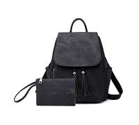 NICOLE & DORIS Fashion Women Backpack Ladies Canvas Rucksack Casual Daypack Girls School Backpack Large Capacity Backpack with Purse Black
