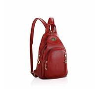 NICOLE&DORIS Fashion Women Backpack Small leather Backpack Black women chest bag shoulder bag casual ladies fashion daypack Wine red