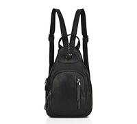 NICOLE&DORIS Fashion Women Backpack Small Leather Backpack Black Women Chest Bag Shoulder Bag Casual Ladies Fashion Daypack Black