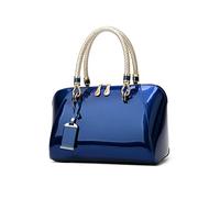 NICOLE & DORIS Fashion Women Handbag Patent Leather Bags Designer Top-handle Bags Shoulder Bags Crossbody Bag Elegant Clutches Evening Bags Blue