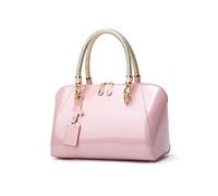NICOLE & DORIS Fashion Women Handbag Patent Leather Bags Designer Top-handle Bags Shoulder Bags Crossbody Bag Elegant Clutches Evening Bags Pink