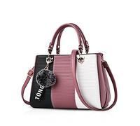 NICOLE & DORIS Fashion Women Handbags Elegant Shoulder Bag Medium Size Tote Bag Crossbody Messenger Bag PU Leather Satchel Handbag for Lady Pink