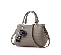 NICOLE & DORIS Fashion Women Handbags Elegant Shoulder Bag Medium Size Tote Bag Crossbody Messenger Bag PU Leather Satchel Handbag for Lady Light grey