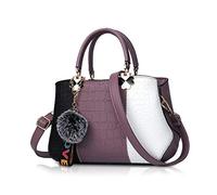 NICOLE & DORIS Fashion Women Handbags Tote Bag for Ladies Shoulder Bag Crossbody Bag Messenger Bag PU Leather Classic Design Purple 2