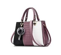 NICOLE & DORIS Fashion Women Handbags Tote Bag for Ladies Shoulder Bag Crossbody Bag Messenger Bag PU Leather Classic Design Purple 1