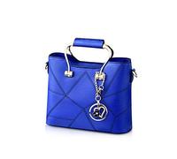 NICOLE & DORIS Fashion Women Small Handbag PU Leather Structured Shoulder Bag Satchel with Metal Crystal Tassel Blue