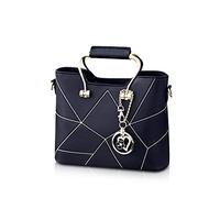 NICOLE & DORIS Fashion Women Small Handbag PU Leather Structured Shoulder Bag Satchel with Metal Crystal Tassel Black