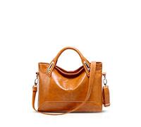 Nicole&Doris Fashion Women Tote Handbags Shoulder Bag Messenger Large Waterproof PU Leather Brown