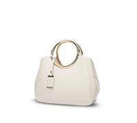 Nicole&Doris Handbag Crossbody Top Handle Shoulder Purse Bag Tote Women Satchel Waterproof Bright PU Leather Creamy White