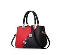 NICOLE & DORIS Handbags Fashionable Women's Handbags for Ladies Flower Pattern Crossbody Bags Splicing Color Shoulder Bags Wine red