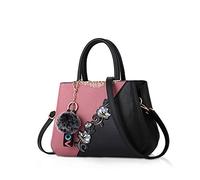 NICOLE & DORIS Handbags Fashionable Women's Handbags for Ladies Flower Pattern Crossbody Bags Splicing Color Shoulder Bags Pink