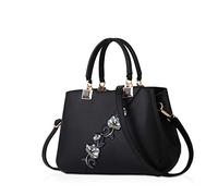 NICOLE & DORIS Handbags Fashionable Women's Handbags for Ladies Flower Pattern Crossbody Bags Splicing Color Shoulder Bags Black