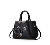 NICOLE & DORIS Handbags fashionable women's handbags for ladies flower pattern crossbody bags splicing color shoulder bags Black