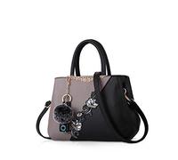 NICOLE & DORIS Handbags fashionable women's handbags for ladies flower pattern crossbody bags splicing color shoulder bags Gray