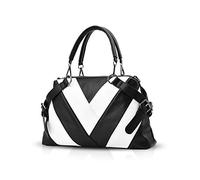 NICOLE & DORIS Handbags for Ladies top-Handle Bags for Women Large Cross Body Bag Black and White