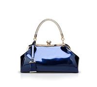 NICOLE & DORIS Handbags for Woman Patent Leather Glossy Shell Clutches Evening Bags Fashionable for Party Blue