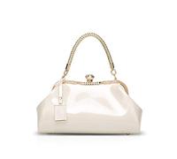 NICOLE & DORIS Handbags for Woman Patent leather Glossy Shell Clutches Evening Bags fashionable for Party White