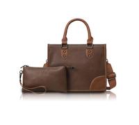 NICOLE & DORIS Handbags for Women,Designer Top Handle Bag Colour Block | Ladies Handbags Waterproof PU Leather,Shoulder Bags with Wallet for Casual Shopping Work Brown