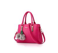NICOLE&DORIS Handbags for Women Fashion Top-Handle Bags Crossbody Bags Messenger Bags Handbags with Pompom Rose