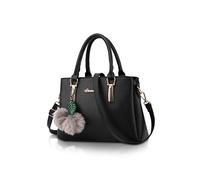 NICOLE&DORIS Handbags for Women handbags with pompom fashion top handles crossbody bags messenger bags for women faux leather Red