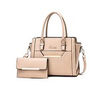 NICOLE & DORIS Handbags for Women,Large Tote Bags 2 Pieces Shoulder Bag Elegant Simple Handbag Multifunction Top Handle Bags PU Leather Handbag with Card Slot