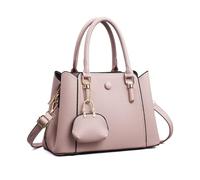 NICOLE & DORIS Handbags for Women PU Leather Top Handle Purse with Detachable Adjustable Shoulder Strap Elegant Ladies Crossbody Bag for Work Shopping Daily Use Pink