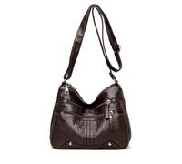 NICOLE & DORIS Handbags for Women Women's Hobos & Shoulder Bags Soft PU Leather Crossbody Bag Multi Pocket Shoulder Bag Messenger Bag Dark Brown