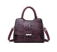 NICOLE & DORIS Handbags & Shoulder Bags Women Top Handle Bags Crocodile Pattern Tote Bags Vintage PU Leather Crossbody Bag for Work Casual Shopping Purple