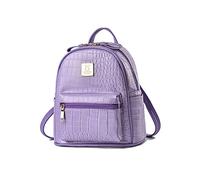 NICOLE & DORIS Ladies Backpack Mini Backpacks Women Casual Daypack Small Backpack Handbag PU Leather Rucksack with Crocodile Pattern Purple