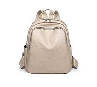 NICOLE & DORIS Ladies Fashion Backpacks Casual Daypacks Women Rucksack Bag PU Leather Large Handbag Backpack Waterproof School Bags Backpack with Print Beige