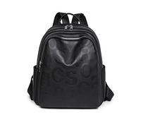 NICOLE & DORIS Ladies Fashion Backpacks Casual Daypacks Women Rucksack Bag PU Leather Large Handbag Backpack Waterproof School Bags Backpack with Print Black