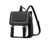 NICOLE & DORIS Ladies Fashion Rucksack Casual Backpack Women PU Leather Daypack Waterproof for Uni College Work Travel Black