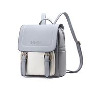 NICOLE & DORIS Ladies Fashion Rucksack Casual Backpack Women PU Leather Daypack Waterproof for Uni College Work Travel Grey