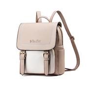 NICOLE & DORIS Ladies Fashion Rucksack Casual Backpack Women PU Leather Daypack Waterproof for Uni College Work Travel Khaki