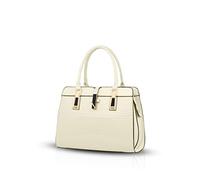 Nicole&Doris Ladies Handbags Fashion Patent Leather Shell Portable Shoulder Messenger Bag for Women(Creamy-White)