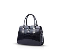 Nicole&Doris Ladies Handbags Fashion Zipper top Handle Bag Leather Shoulder Messenger Bag for Women(Black)