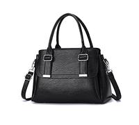 NICOLE & DORIS Ladies Top Handle Handbags Elegante Handbag Work Bag Women Vintage Shoulder Bags Soft PU Leather Crossbody Bag Multi Pocket Satchel Bag Black