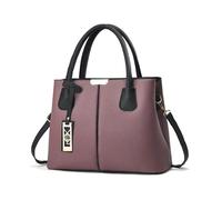 NICOLE & DORIS Ladies Top Handle Shoulder Bag Handbags for Women Elegent Shoulder Bag with Fashion Pendent Crossbody Bag PU Leather for Shopping Work Dating Purple B