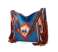 NICOLE & DORIS Large Handbags for Women Boho Shoulder Bag Oversized Tote Bags Multicolor Print Handbag Light Weight Cotton Shopping Bag for Work Travel Daily Pattern 5