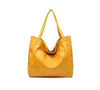 NICOLE & DORIS Large Shoulder Bags for Women Shopping Bag Soft Leather Travel Tote Bag Casual Work Bag Lightweight Handbags Hobo Bags Yellow
